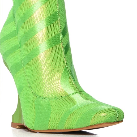 NWT. Azalea Wang Lime Lime Inverse Heel Bootie. - Picture 5 of 8